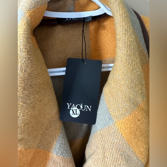 Women's soft Yellow/Gray/Brown Plaid Vest - Picture 7 of 8